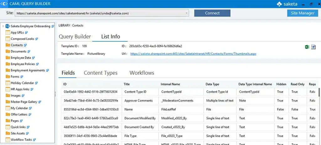 下载 Web 工具或 Web 应用程序 Saketa SharePoint CAML 查询生成器