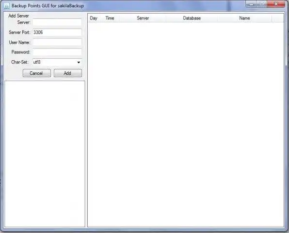 Download web tool or web app sakilaBackup