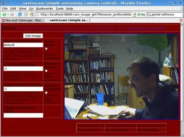 قم بتنزيل أداة الويب أو تطبيق الويب sastrocam (كاميرا علم الفلك البسيطة) للتشغيل في Linux عبر الإنترنت