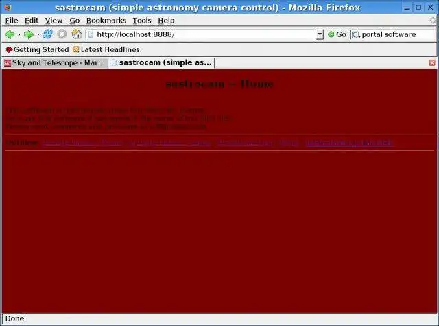 قم بتنزيل أداة الويب أو تطبيق الويب sastrocam (كاميرا علم الفلك البسيطة) للتشغيل في Linux عبر الإنترنت