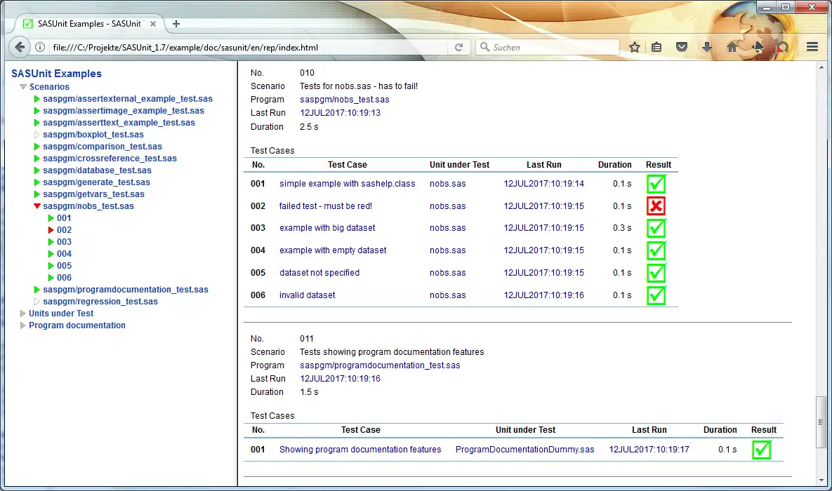 Download web tool or web app SASUnit