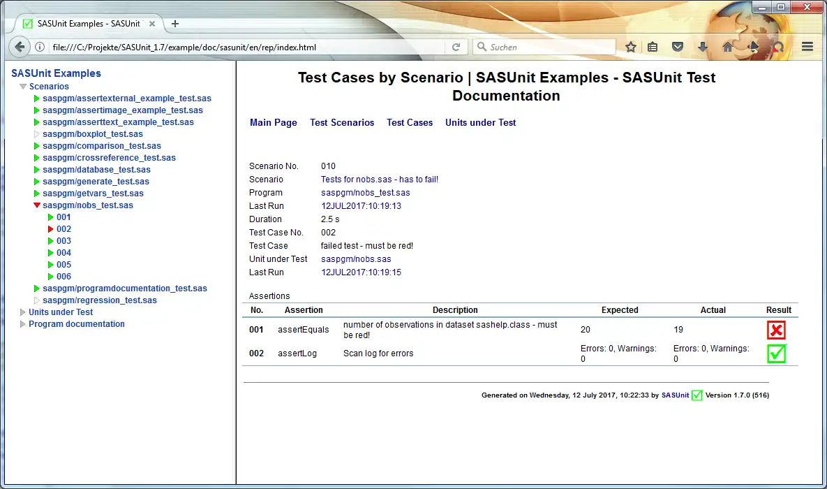 Download webtool of web-app SASUnit