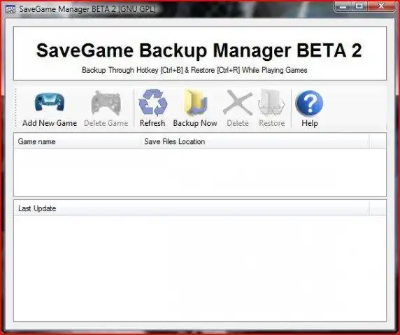 Pobierz narzędzie internetowe lub aplikację internetową SaveGame Backup Manager, aby działać w systemie Windows online za pośrednictwem systemu Linux online