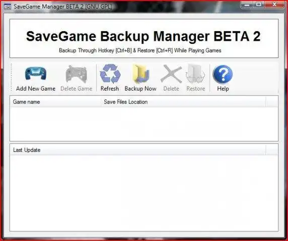 Téléchargez l'outil Web ou l'application Web SaveGame Backup Manager pour l'exécuter sous Windows en ligne sur Linux en ligne