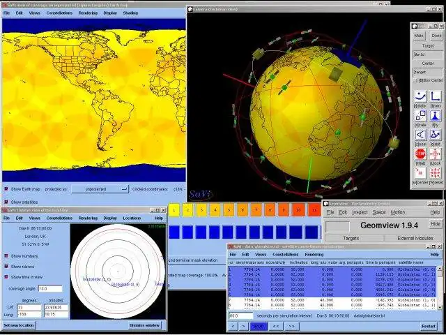 Download web tool or web app SaVi satellite constellation visualizer to run in Windows online over Linux online