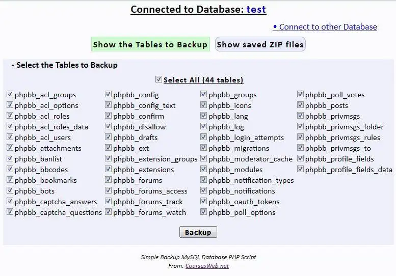 Download web tool or web app SBMD - Backup MySQL Database