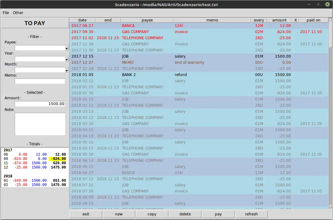 Mag-download ng web tool o web app Scadenzario