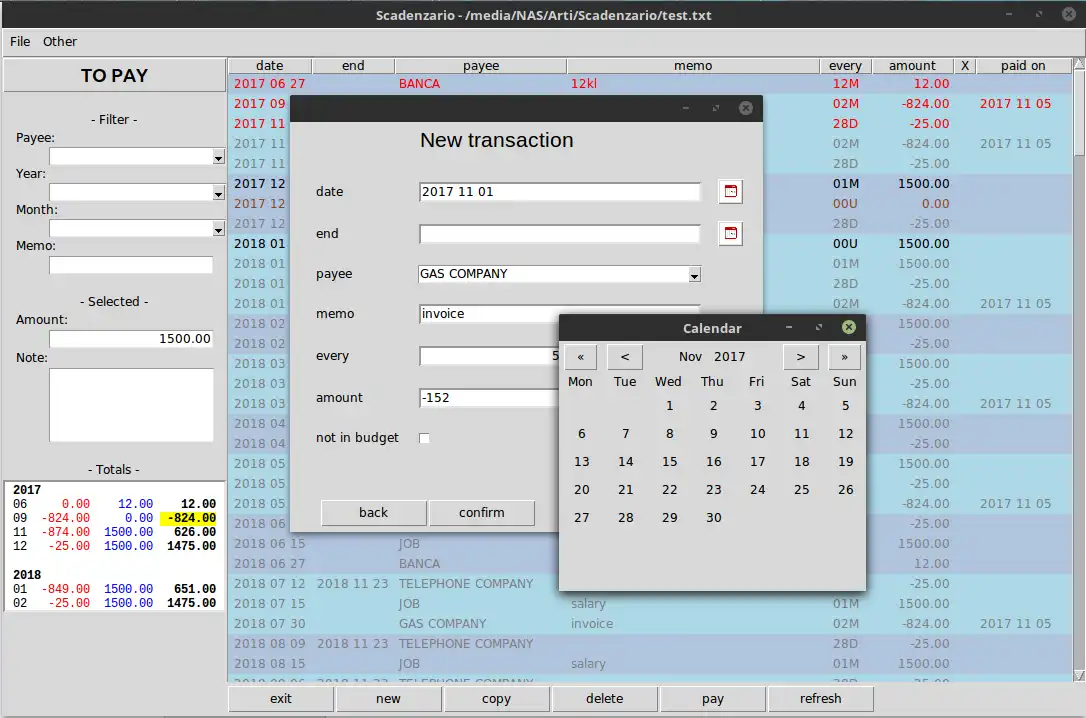 Mag-download ng web tool o web app Scadenzario