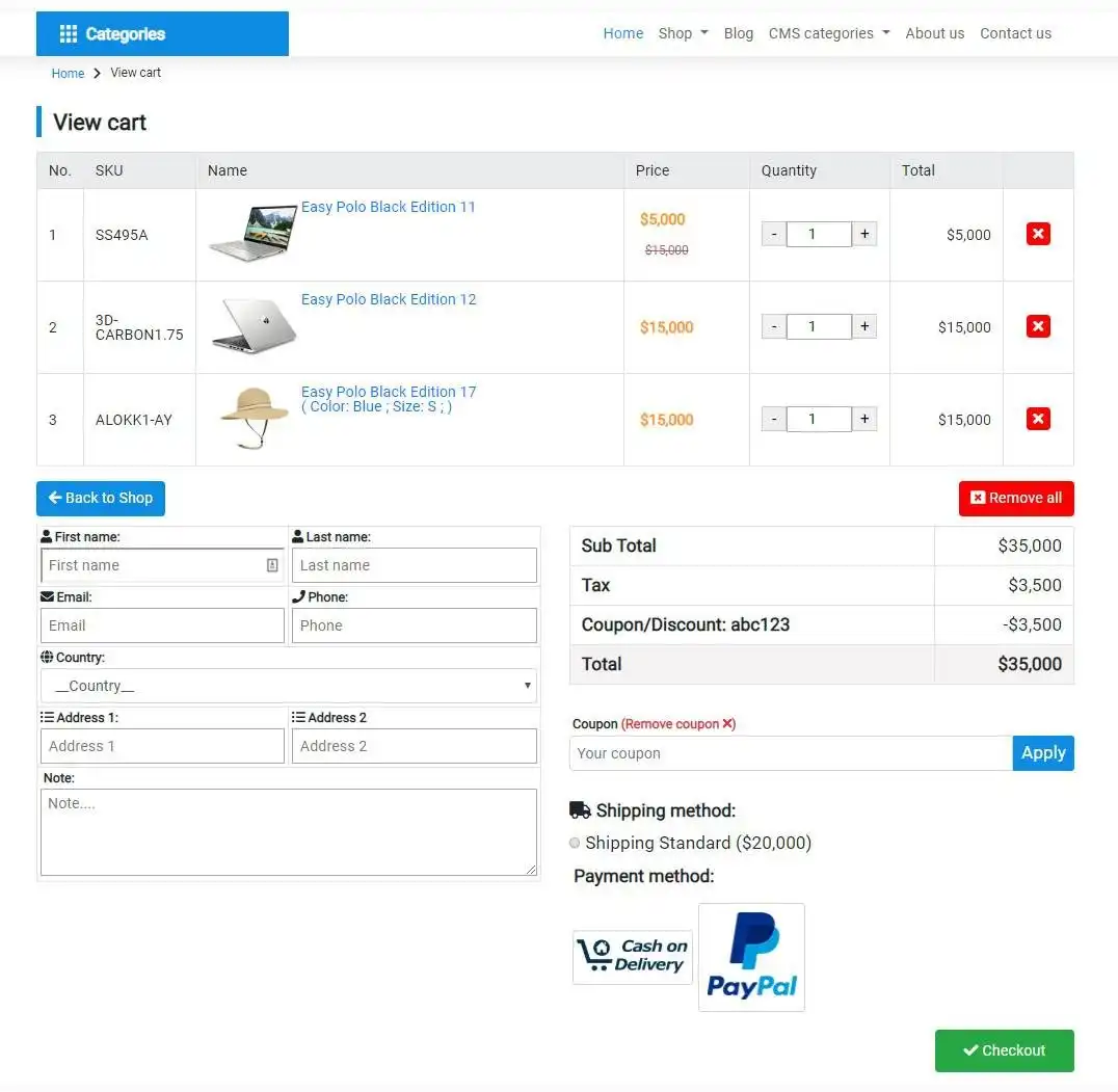 Download web tool or web app SCart - Free laravel website eCommerce