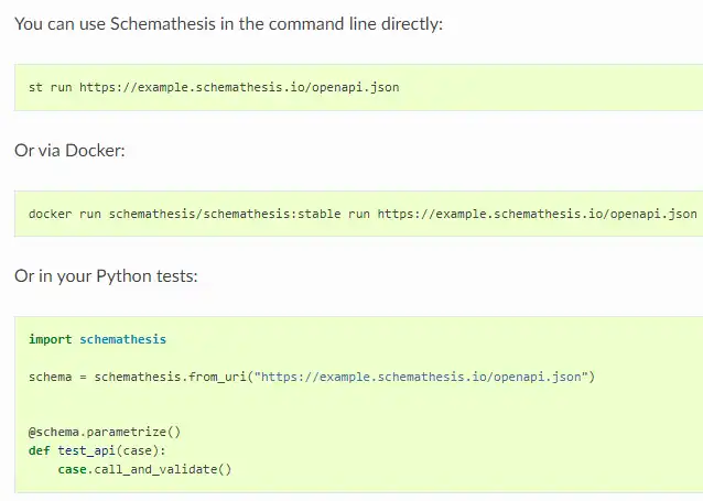 Mag-download ng web tool o web app Schemathesis