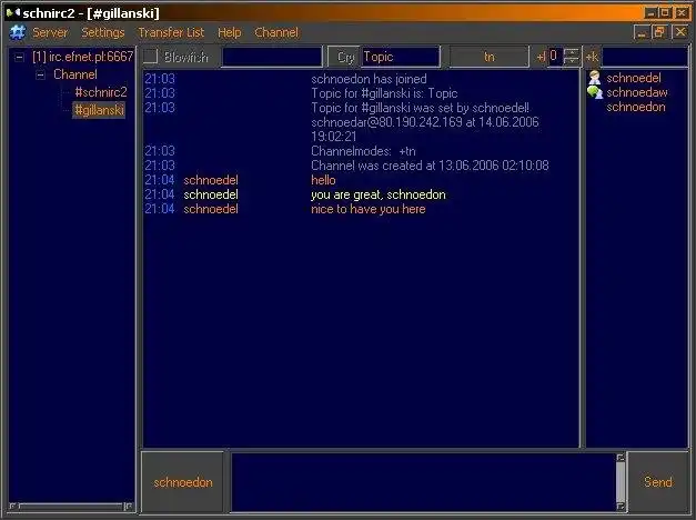 Download web tool or web app schnirc2 irc client