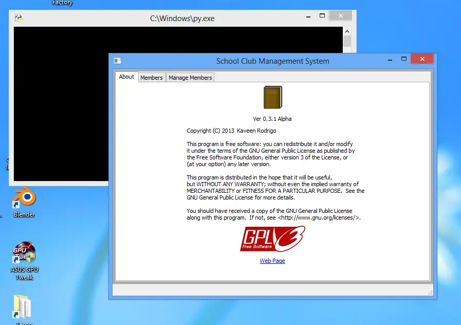 Download de webtool of webapp School Club Management System