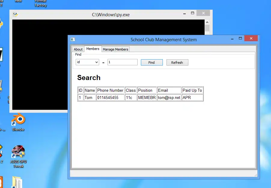 Download de webtool of webapp School Club Management System