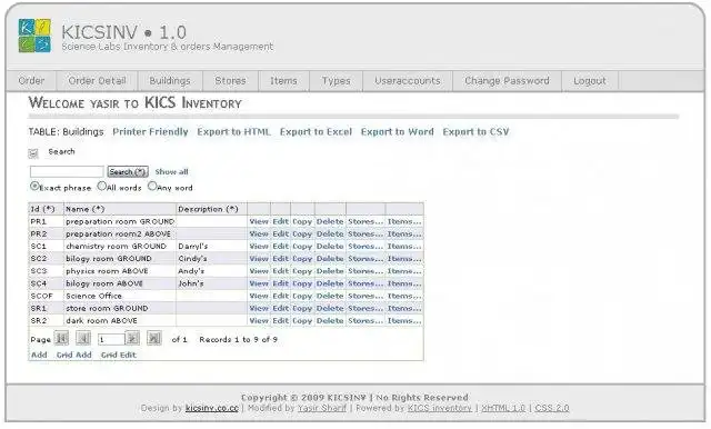 Baixe a ferramenta ou aplicativo da web Science Lab Inventory Order Management