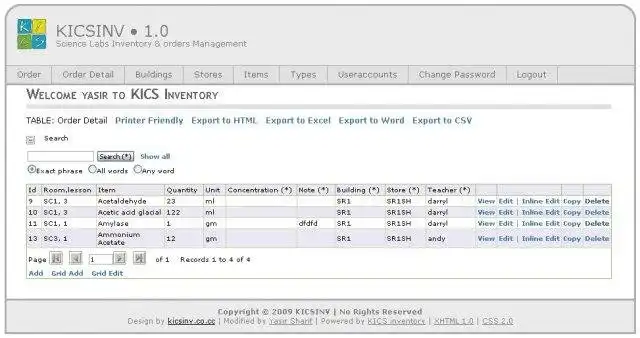 Download web tool or web app Science Lab Inventory  Order Management