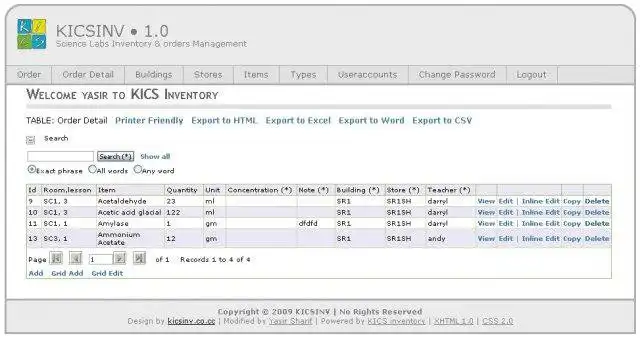 Download web tool or web app Science Lab Inventory  Order Management to run in Linux online