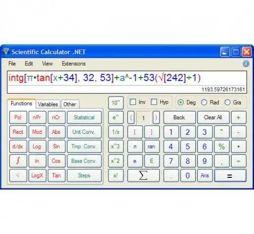 قم بتنزيل أداة الويب أو تطبيق الويب Scientific Calculator .NET