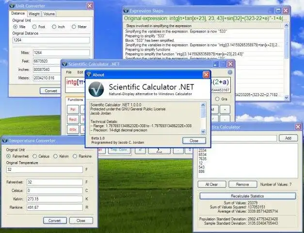 Pobierz narzędzie internetowe lub aplikację internetową Kalkulator naukowy .NET