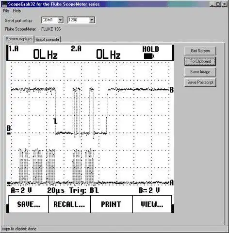 Download web tool or web app ScopeGrab32 for ScopeMeter oscilloscopes