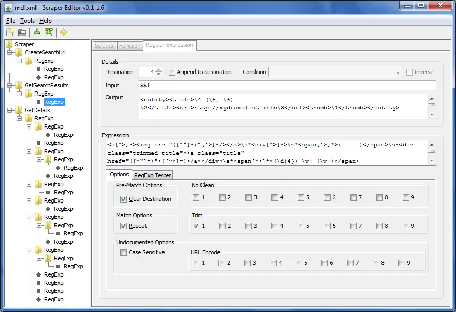 Descargue la herramienta web o la aplicación web ScraperEdit para XBMC