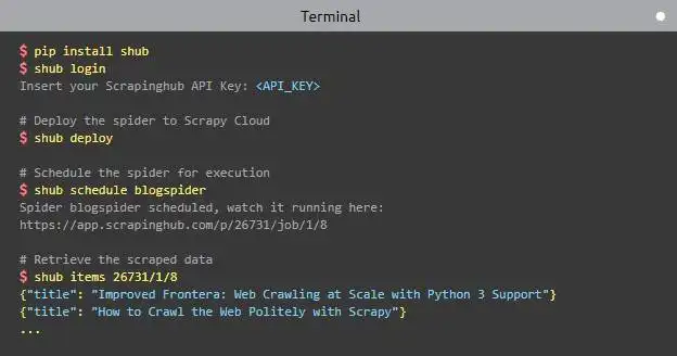 Mag-download ng web tool o web app Scrapy