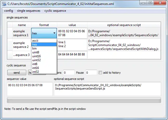 Download web tool or web app ScriptCommunicator / serial terminal