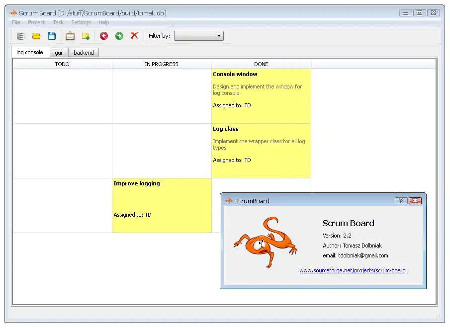 Download web tool or web app ScrumBoard