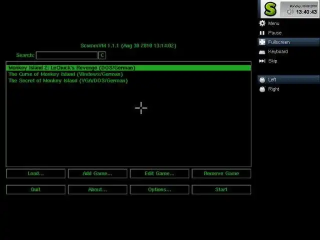 הורד כלי אינטרנט או אפליקציית אינטרנט ScummVM עבור סאלי