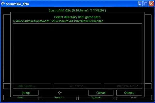 Pobierz narzędzie internetowe lub aplikację internetową ScummVM-XNA, aby działać w systemie Windows online za pośrednictwem systemu Linux online