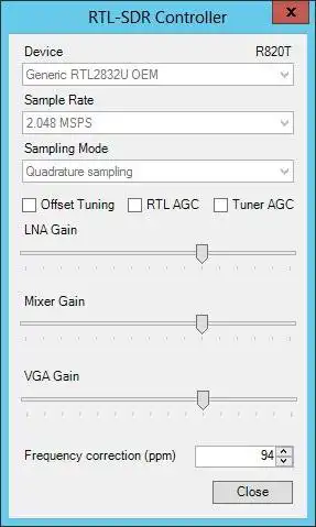 Download web tool or web app SDR# R820T manual gain settings plugin