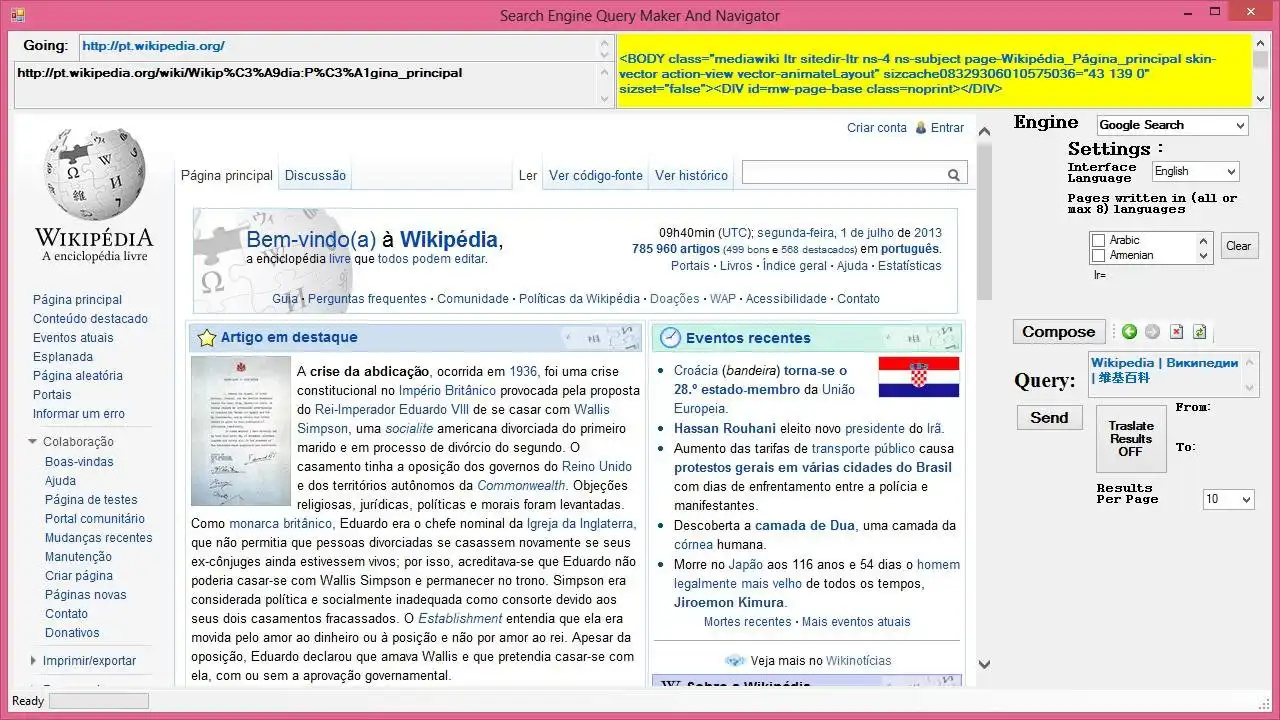 Download web tool or web app Search Engine Query Maker And Navigator