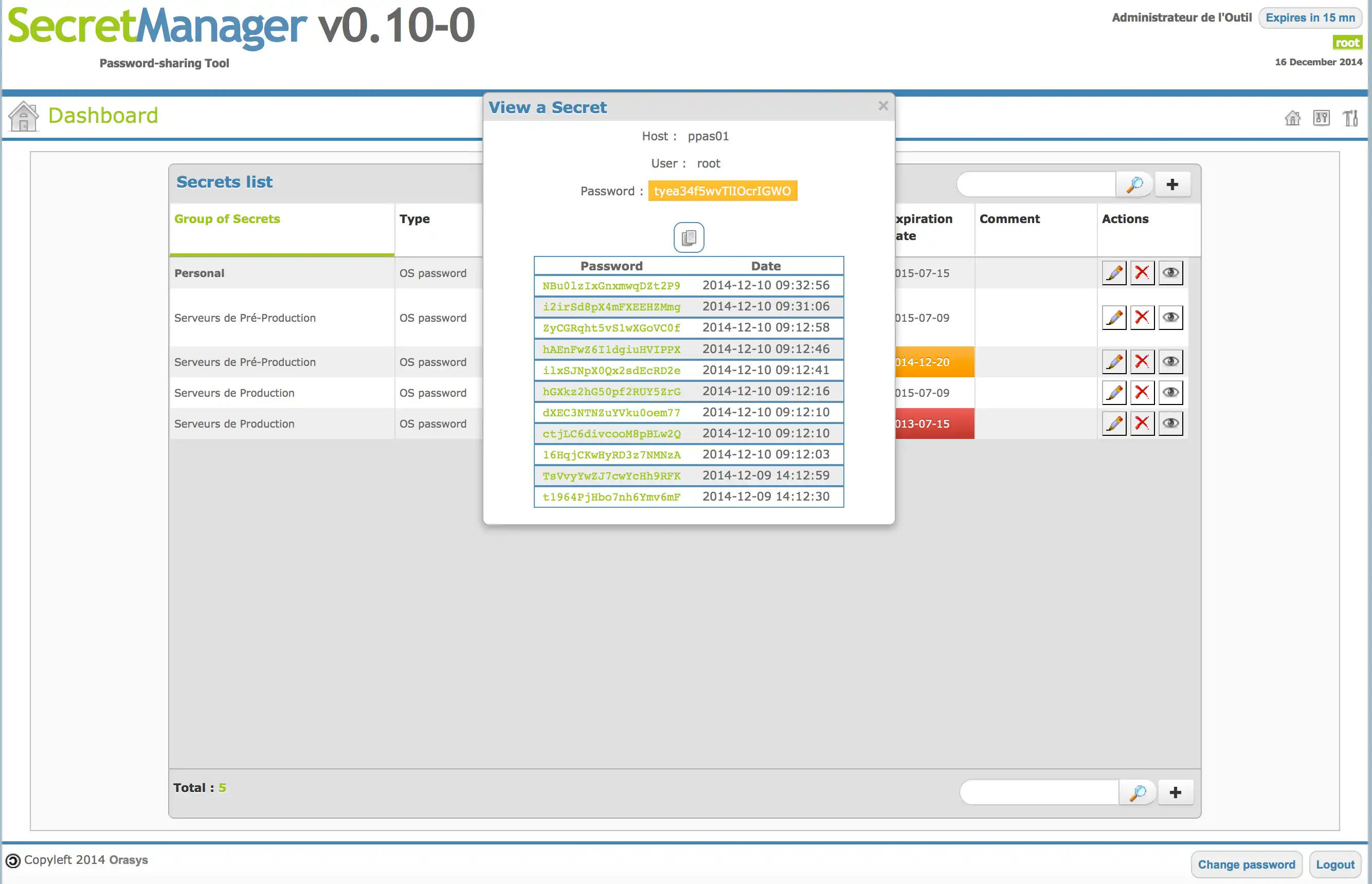 Télécharger l'outil Web ou l'application Web SecretManager