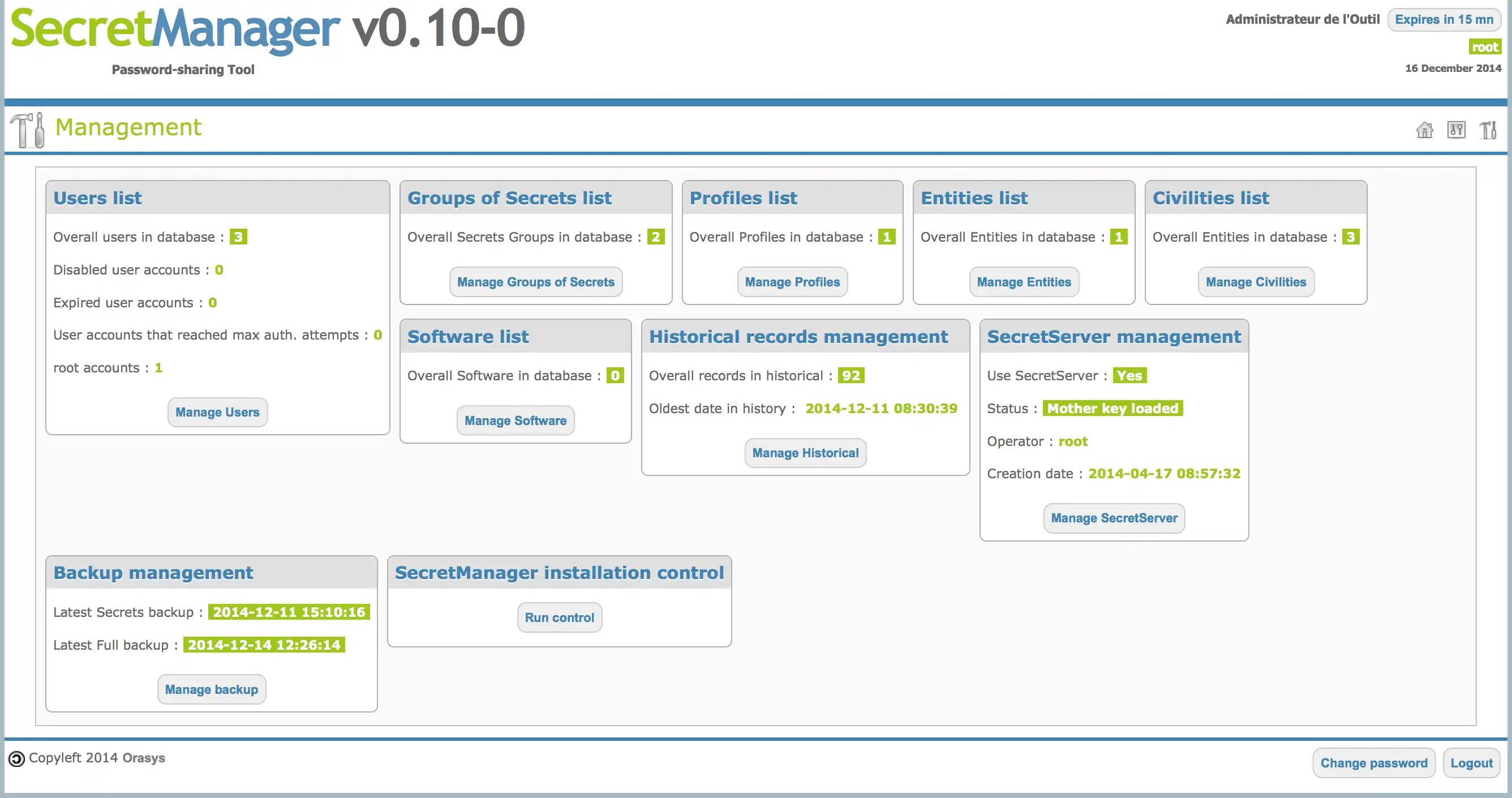 Télécharger l'outil Web ou l'application Web SecretManager