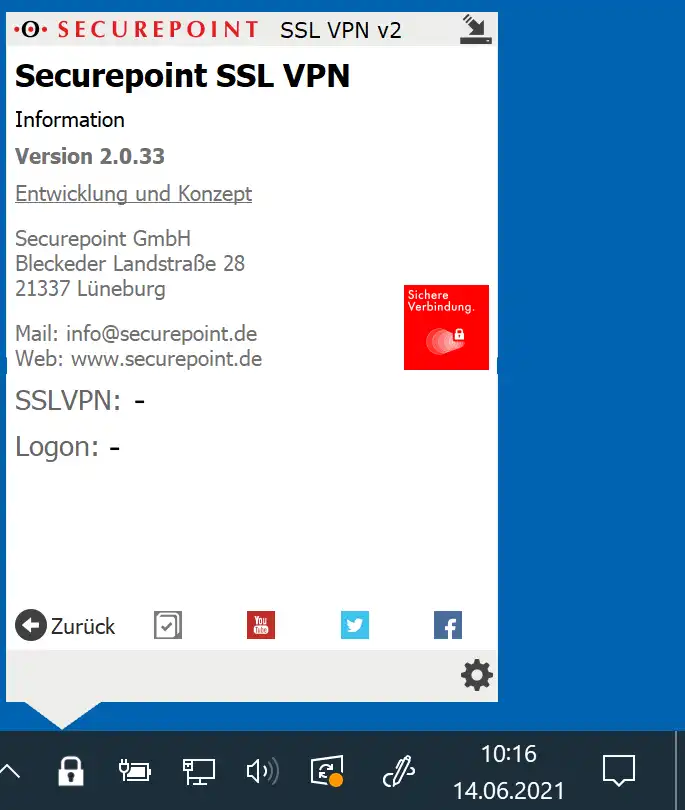 Download web tool or web app Securepoint SSL VPN Client
