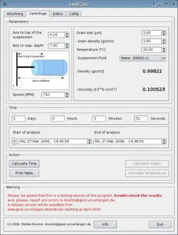 Download web tool or web app SediCalc to run in Linux online