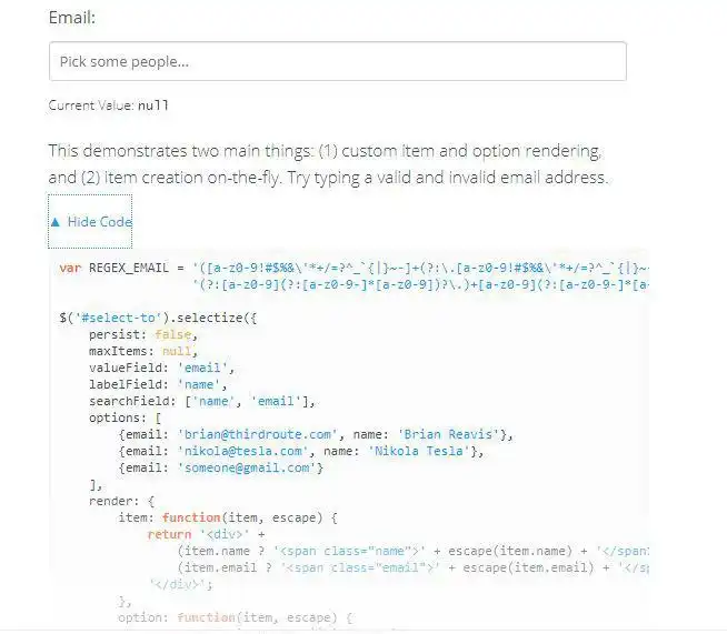 Download web tool or web app Selectize