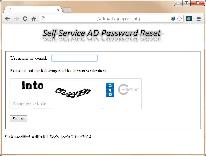 Descărcați instrumentul web sau aplicația web SelfServiceADReset