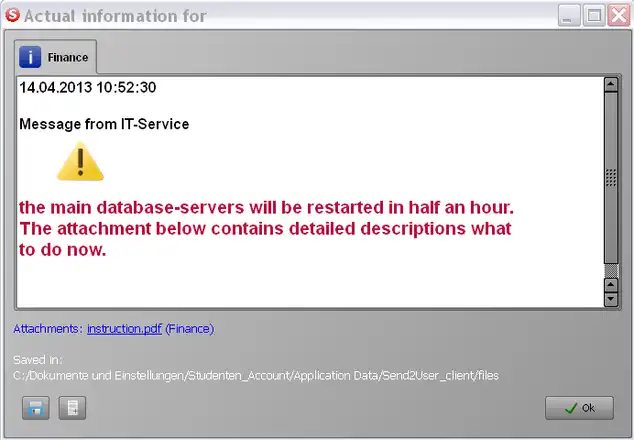Download web tool or web app Send2User