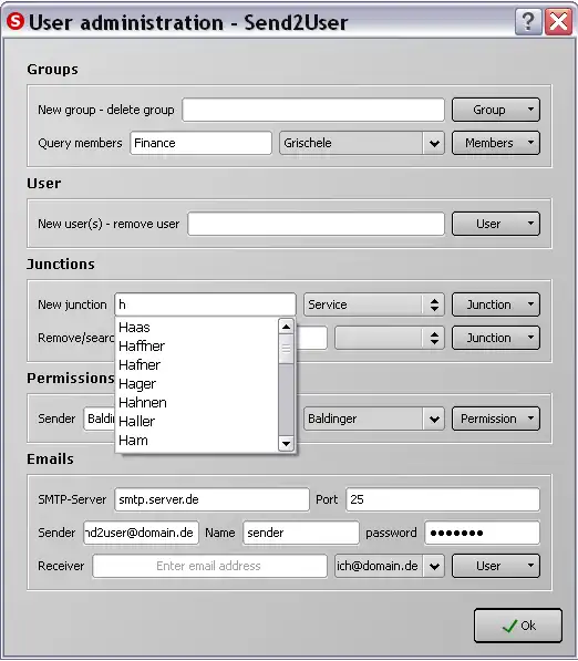 Download webtool of webapp Send2User