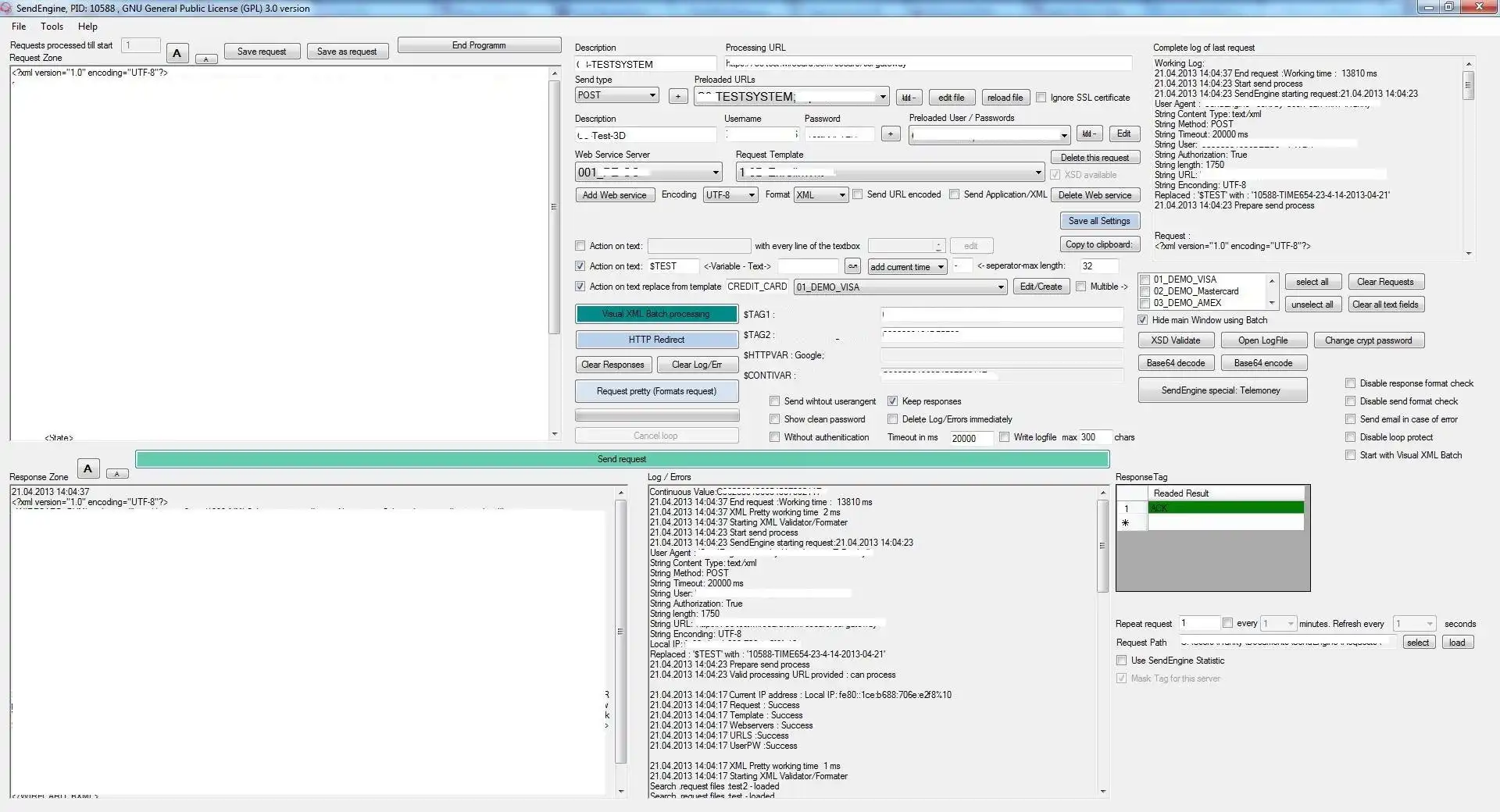Download web tool or web app SendEngine XML