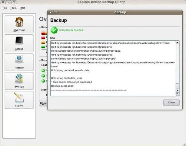 Download web tool or web app Sepiola - Online Backup Client