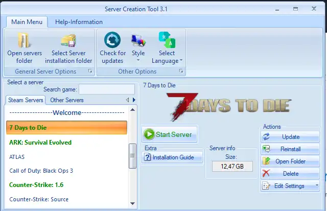 ابزار وب یا برنامه وب Server-Creation-Tool را دانلود کنید