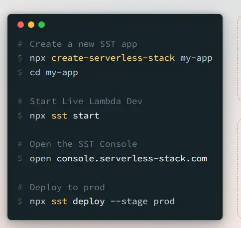 Mag-download ng web tool o web app Serverless Stack (SST)