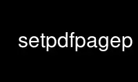 Run setpdfpagep in OnWorks free hosting provider over Ubuntu Online, Fedora Online, Windows online emulator or MAC OS online emulator