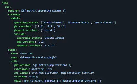 GitHub Actions에서 웹 도구 또는 웹 앱 설치 PHP 다운로드