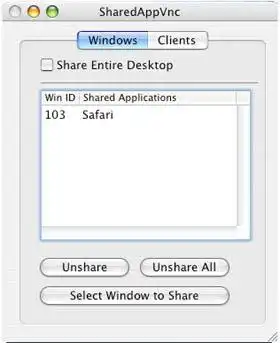 ابزار وب یا برنامه وب SharedAppVnc را برای اجرای آنلاین در ویندوز از طریق لینوکس به صورت آنلاین دانلود کنید