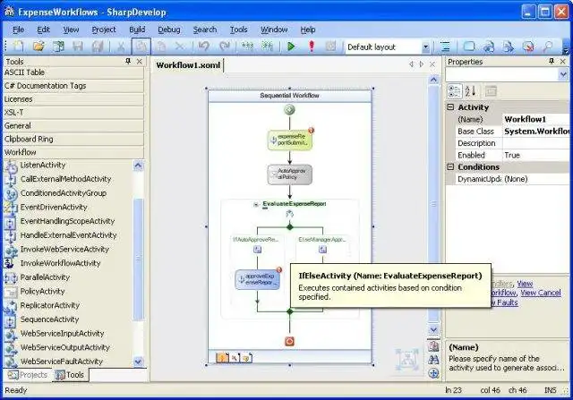 Laden Sie das Web-Tool oder die Web-App SharpDevelop Workflow Foundation Plugin herunter