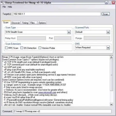 Download web tool or web app Sharp Frontend for Nmap
