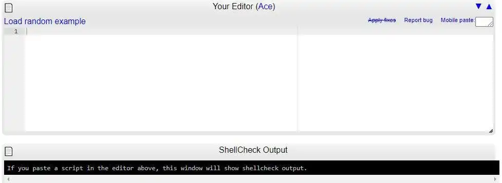 WebツールまたはWebアプリShellCheckをダウンロードする