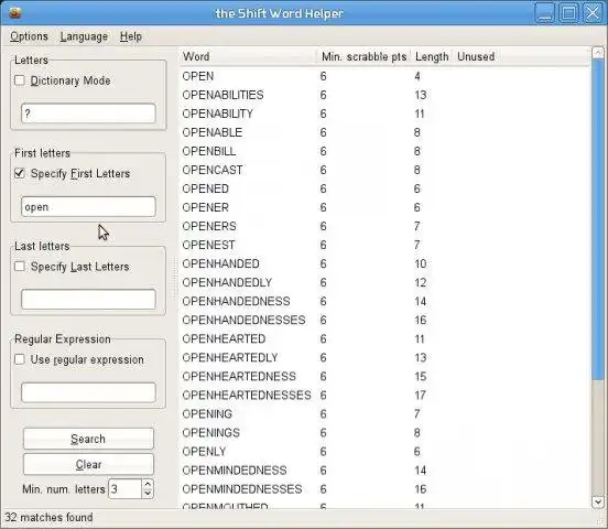 Download de webtool of webapp Shift Word Helper om online onder Linux te draaien
